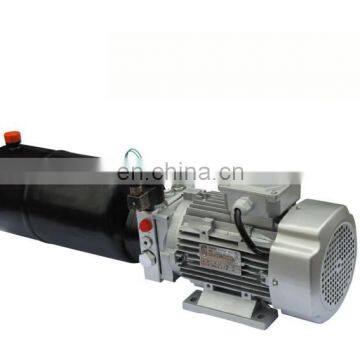 hydraulic power pack with 12 volt DC motor on tipping tralier