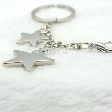 Gold and silver star keychains, promotional gifts, corporate gift