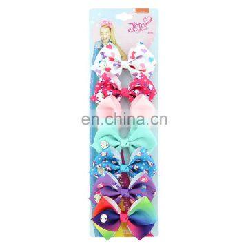 Xmas 42color 3.5" JOJO Kids Hair Bow Girl Snowman Colorful Print Barrettes Girl Hair Rainbow Unicorn Kids Party Hair Clipper