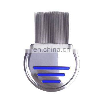 Pet cat and dog stainless steel comb multicolor long needle Cats and dogs flea steel needle fine tooth comb semicircular comb