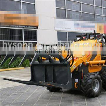 Hysoon mini skid steer loader with pallet fork