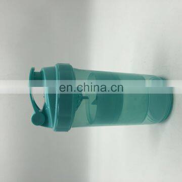Wholesale Customized Two-layer Green Plastic GYM Shake Drink Water Bottle