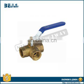 BWVA T Type L Type NPT Brass 3 Way Ball Valve photo-2