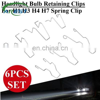 Set of Car Headlight Headlamp Light Bulb Retaining Clips For H1 H3 H4 H7 Spring Clip