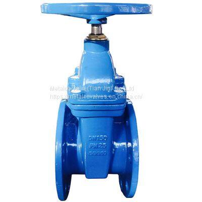 PN25 DIN F4  non-rising stem resilient seated gate valve