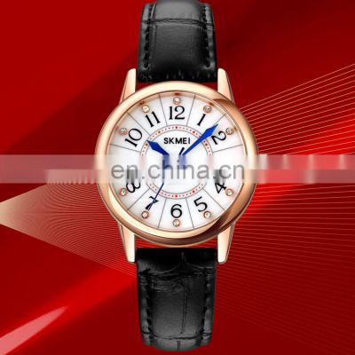 Skmei Brand 1823 Elegant Design Ladies 3ATM Waterproof Leather Women Quartz Watch