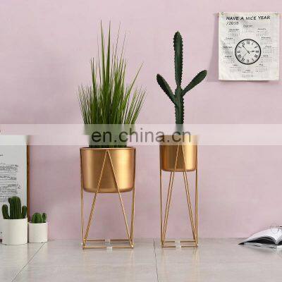 Potted Plant Holder Iron Display Rack Metal Plant Pot Plant Pot Gold Mid Century Modern Tall Flower Stands Planters Indoor Steel