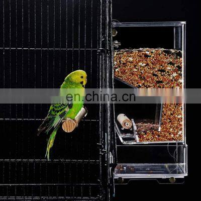 Automatic Acrylic Bird Seed Feeder Clear Acrylic Bird Cage