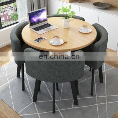 Small MOQ Round small apartment dining table and chair combination household dining table