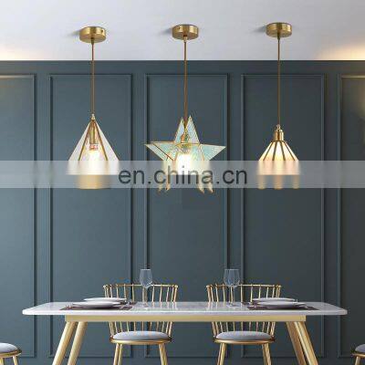 New Arrival Modern Minimalist Pendant Light Aisle Balcony Ceiling Light Brass And Glass Bedside Small Chandelier photo-5