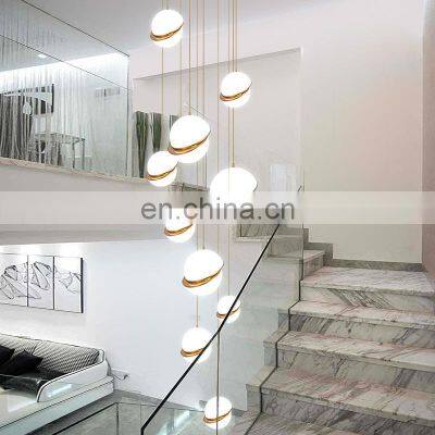 Modern Villa Hotel Pendant Light Stair Droplight Crystal Nordic Contracted LED Chandelier photo-4