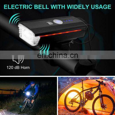 2022 Wholesale Ultra Bright USB Rechargeable Light Alloy Bicycle Flashlight Waterproof 1000 Lumens Front Light Bike Accessories photo-4
