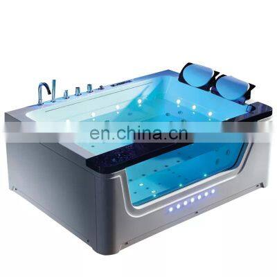 Chinese Indoor Low Price Modern 2 Person Led Hydromassage Whirlpool Bathtub Acrylic With tv Sale in Ghana photo-1