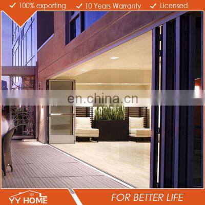 YY Standard Bi-folding Door With Double Glazed for Hotel or Apartment Use
