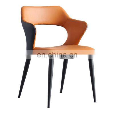 Nordic living room chairs metal plastic dining chairs leather restaurant hotel chairs DC111