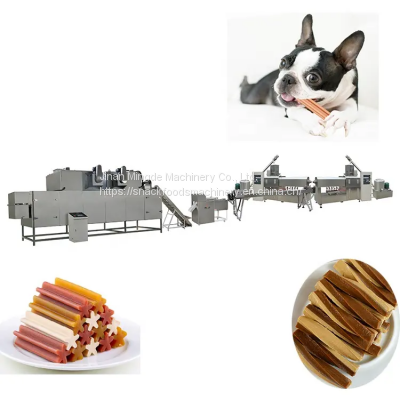 High Quality Single screw extruding dog treats making machine pet chew food processing line