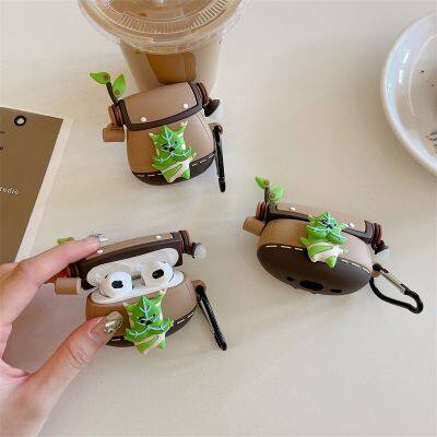 Dise?o de mochila en 3D con dibujos animados adorables para funda de Airpods 3, funda de Airpods Pro 2 y 1. Funda protectora de auriculares inalámbricos de silicona suave