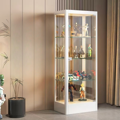 Premium LED Display Cabinet: High-Transparency Tempered Glass, Adjustable Laminates, Perfect for Model Car Showcase.