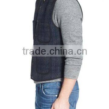 2016 New Design Custom Made Fashion Navy And Grey Vest photo-3