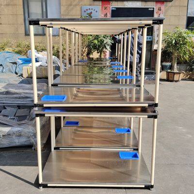 Modular Steel Lean Tube Trolley With Quick-Release Mechanism for Assembly Line Operations