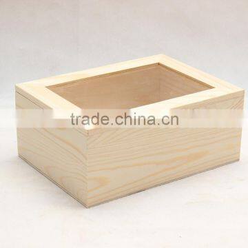 Searun lightweight wood box with glass lids