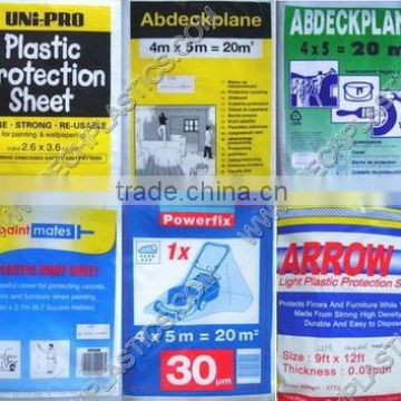 manufacture polythene plastic decorating dust sheets