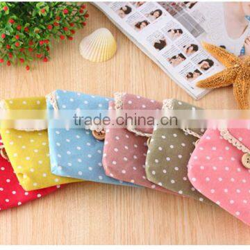 Sanitary napkin bag organizer bag small white dots storage bag