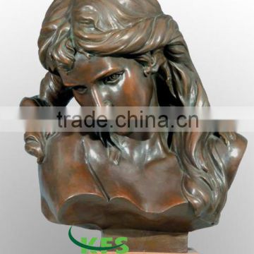 Bronze western lady bust art deco