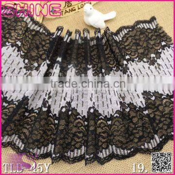 Fashion Women Underwear Lace,New Design Wide Black White 7.67" Super Strech Soft Spandex Nylon Warp Knitted Fashion Lace