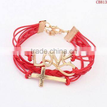 CB8134 accessories for woman fashion design braided leather bracelet friendship bracelet alibaba china