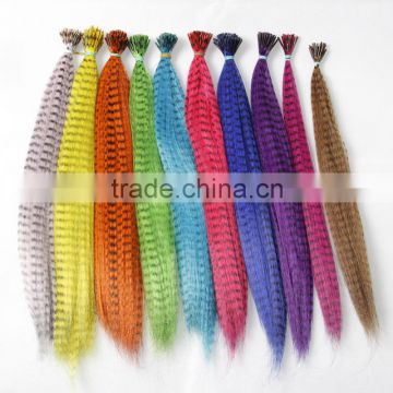 2016 New arrive synthetic feather hair extension fashion Chemical fiber feathers wholesale fashion i-tip synthetic feather