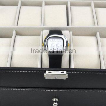 High quality PU leather watch storage box 20 slots watch box for home use ,6 grille watch box