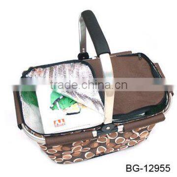 High quality polyester woven picnic basket cooler bag