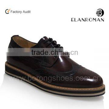 Fashion vintage style men brogue genuine leather shoes wholesale