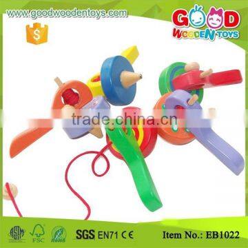 Hardwood Material Kindergarten Kids Spinning Toy