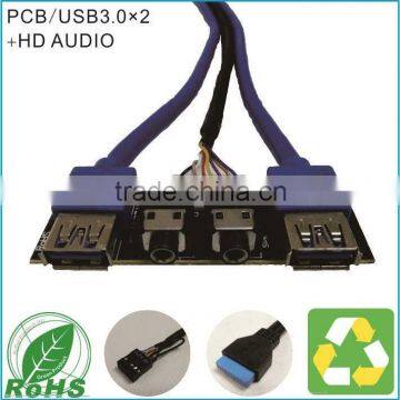 computer case Front panel mount dual USB+ Audio Cable