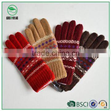 Jacquard warm acrylic gloves thinsulate lining knitted gloves