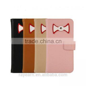 Sweety bow tie leather case for iPhone user young group