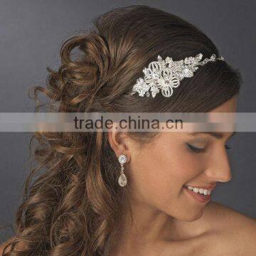 Beautiful Crystal Side Accented Bridal Headpiece Headband