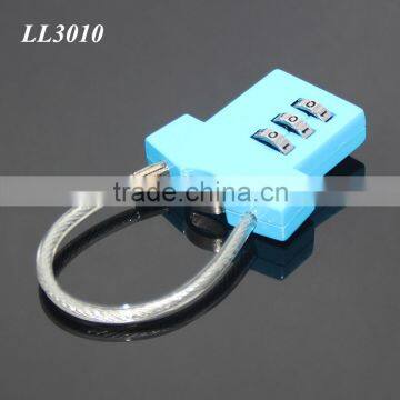 Steel Wire Resettable 3 Digit Combination Travel Luggage Suitcase Padlock Alloy T-shirt Metal Digital Locker Lock photo-6
