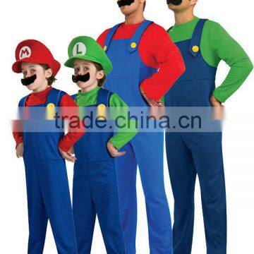 hot sales adult and kids super mario fancy dress costume C343