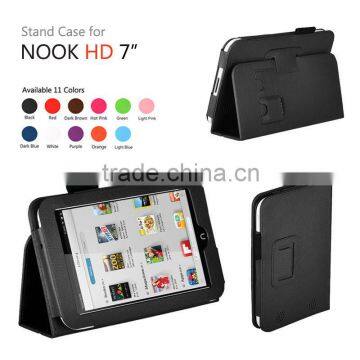 pu leather back stand case cover for Barnes & Noble nook hd 7 ereader