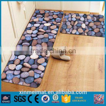 printed brushed fabric pvc vinyl floor cobble stone carpet Pebble rug mat made in china                        
                                                Quality Choice