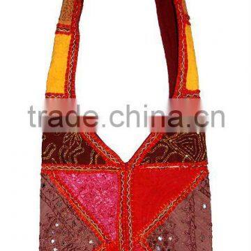 Discount Bohemian Patchwork Cotton Long Shoulder Bag,Ethnic tribal embroidered handbags buy online wholesale price