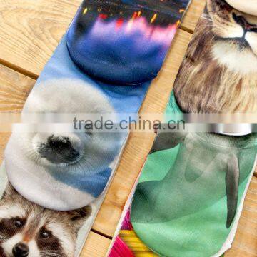 high quality animals 3d digital full print colorful women ankle socks