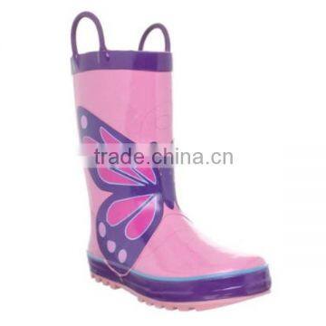 factory best price waterproof long rubber boots manufacturer with rubber handle,kids shoes with decal