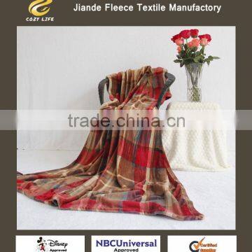 printing plaid Blanket factory china 100 polyester heavy fleece flannel blanket microfiber blanket throw micro plush new design