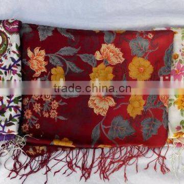 Multi color printed silk scarves