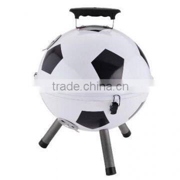 Outdoor portable charcoal football shaped bbq grill