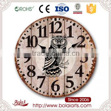 Carton owl series mdf materials foreign trade monopoly mdf wall clock for hotel